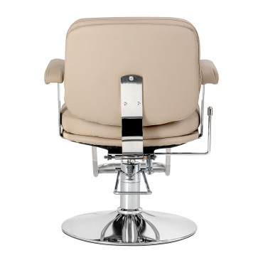 Kappersstoel Omega Astra Plus beige — achteraanzicht