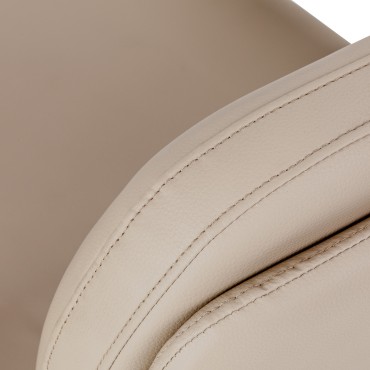 Sillón de peluquería Omega Astra Plus beige — detalle del asiento