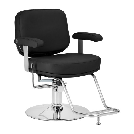 Frisörstol Omega Astra Plus svart — sidosida