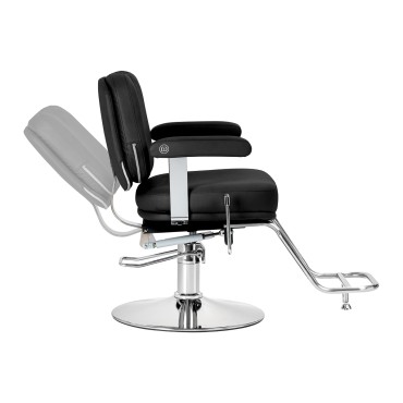 Friseurstuhl Omega Astra Plus schwarz — Seitenansicht