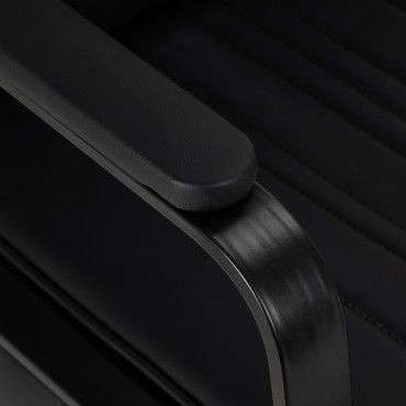 Kappersstoel Omega Luna zwart — detail armleuning