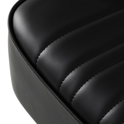 Silla de peluquería Omega Luna negra — detalle del asiento