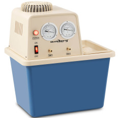 Pompe à vide de laboratoire avec circulation d'eau, 2 manomètres, 15 l, 180 W.