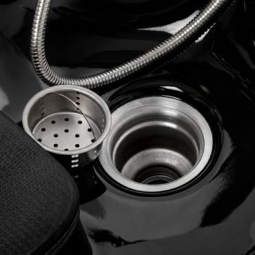 Unità di lavaggio per parrucchieri Omega Marina nero — primo piano della superficie