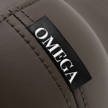 Omega Supremo draaistoel bruin — detail label