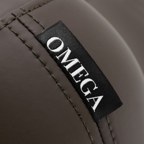 Omega Supremo swivel chair brown — close-up of the label