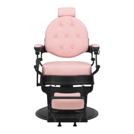 Barberstol Gabbiano President pink med sort fod — forfra