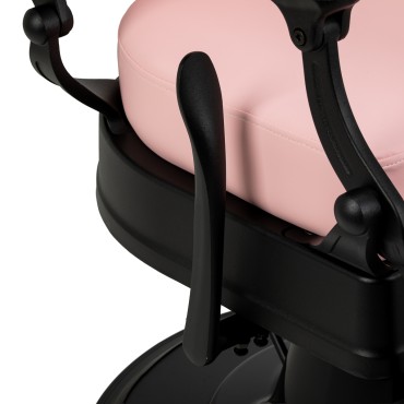 Barbierstuhl Gabbiano President pink mit schwarzem Fuß — Detailaufnahme Armlehne