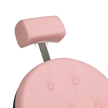Fauteuil de barbier Gabbiano President rose avec base noire — gros plan tête