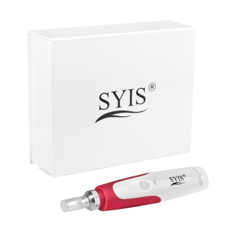 SYIS Microneedle Pen 03 blanco-rojo para regeneración cutánea y tratamiento de cicatrices