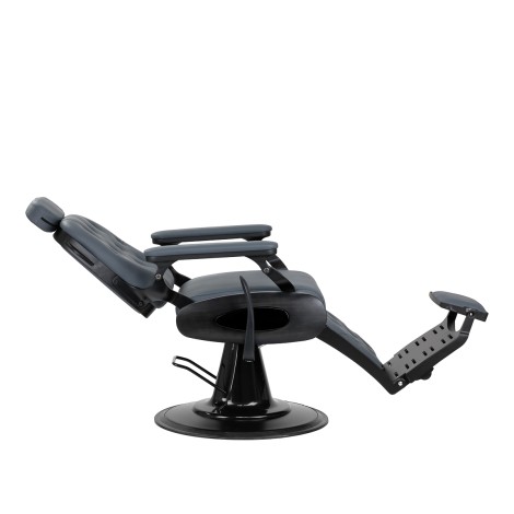 Barberstoel Gabbiano Francesco graphite met geborsteld frame tweede klasse — zijaanzicht