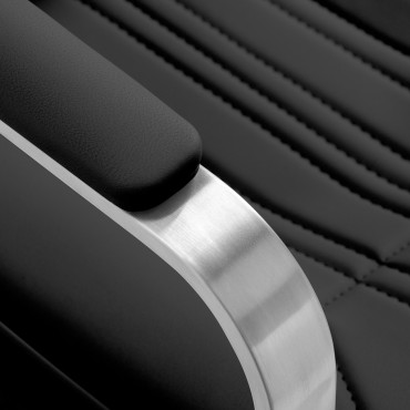 Fauteuil de coiffure Gabbiano Acri noir — gros plan accoudoir