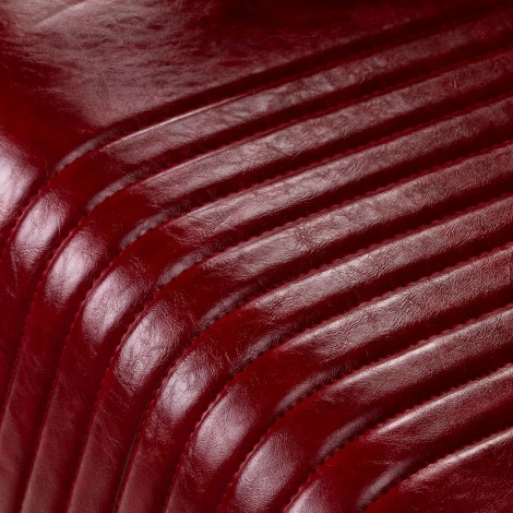 Cadeira de barbeiro Gabbiano Royal X vermelha — close-up do assento