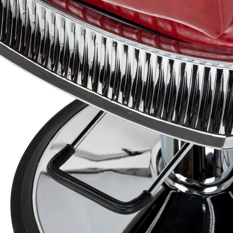 Barberstuhl Gabbiano Royal X Rot — Detailaufnahme Basis