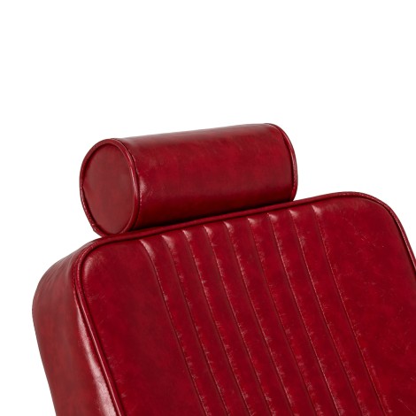 Cadeira de barbeiro Gabbiano Royal X vermelha — close-up da cabeça