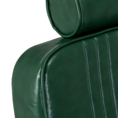 Barbierstuhl Gabbiano Royal X grün — Detailaufnahme Rückenlehne
