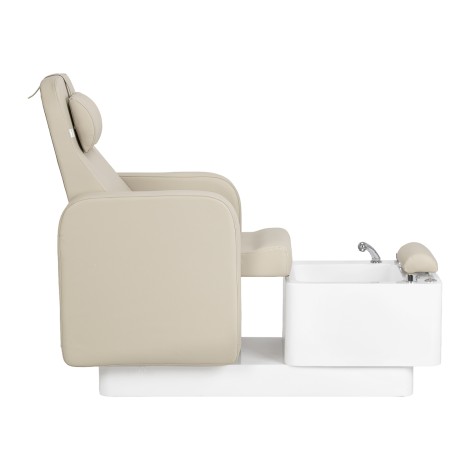 SPA pedikerski stol Sillon Elysia krem — stranski pogled