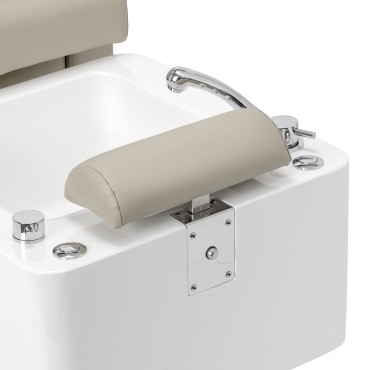 Fauteuil de pédicure SPA Sillon Elysia crème — gros plan accoudoir