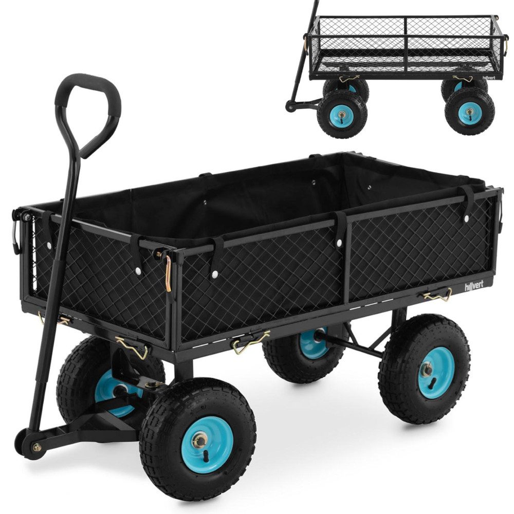 Garden trolley folded with tarpaulin for transporting Earth Fertilizer up to 300 kg