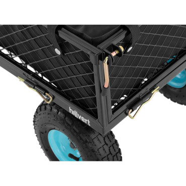 Trolley de jardim dobrado com encerado para transportar fertilizante terra até 300 kg