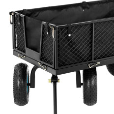 Tuinwagen gevouwen met zeildoek voor het transport van de aarde van kunstmest tot 550 kg