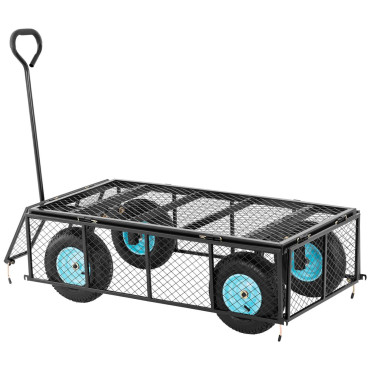 Trolley de jardín doblado con lona para transportar la Tierra de Fertilizante hasta 550 kg