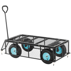 Carrello da giardino piegato con telone per il trasporto della terra del fertilizzante fino a 550 kg