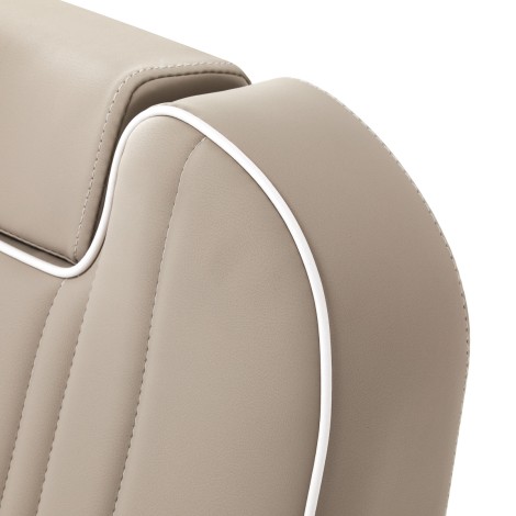 Sillón de barbero Gabbiano Rufo beige — detalle del respaldo