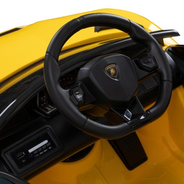 Fauteuil de coiffure pour enfants en forme de voiture Gabbiano Lamborghini — gros plan poignée