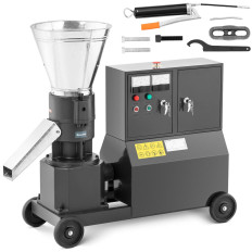 Peleciarka granulators granulu mašīna zāģbanīns Mobilā barība 7,5 kW 400 V 300 kg / h śr. 200 mm