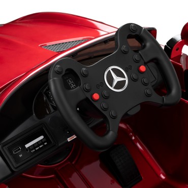 Fauteuil de coiffure pour enfants en forme de voiture Gabbiano Mercedes — gros plan poignée