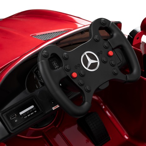 Fauteuil de coiffure pour enfants en forme de voiture Gabbiano Mercedes — gros plan poignée