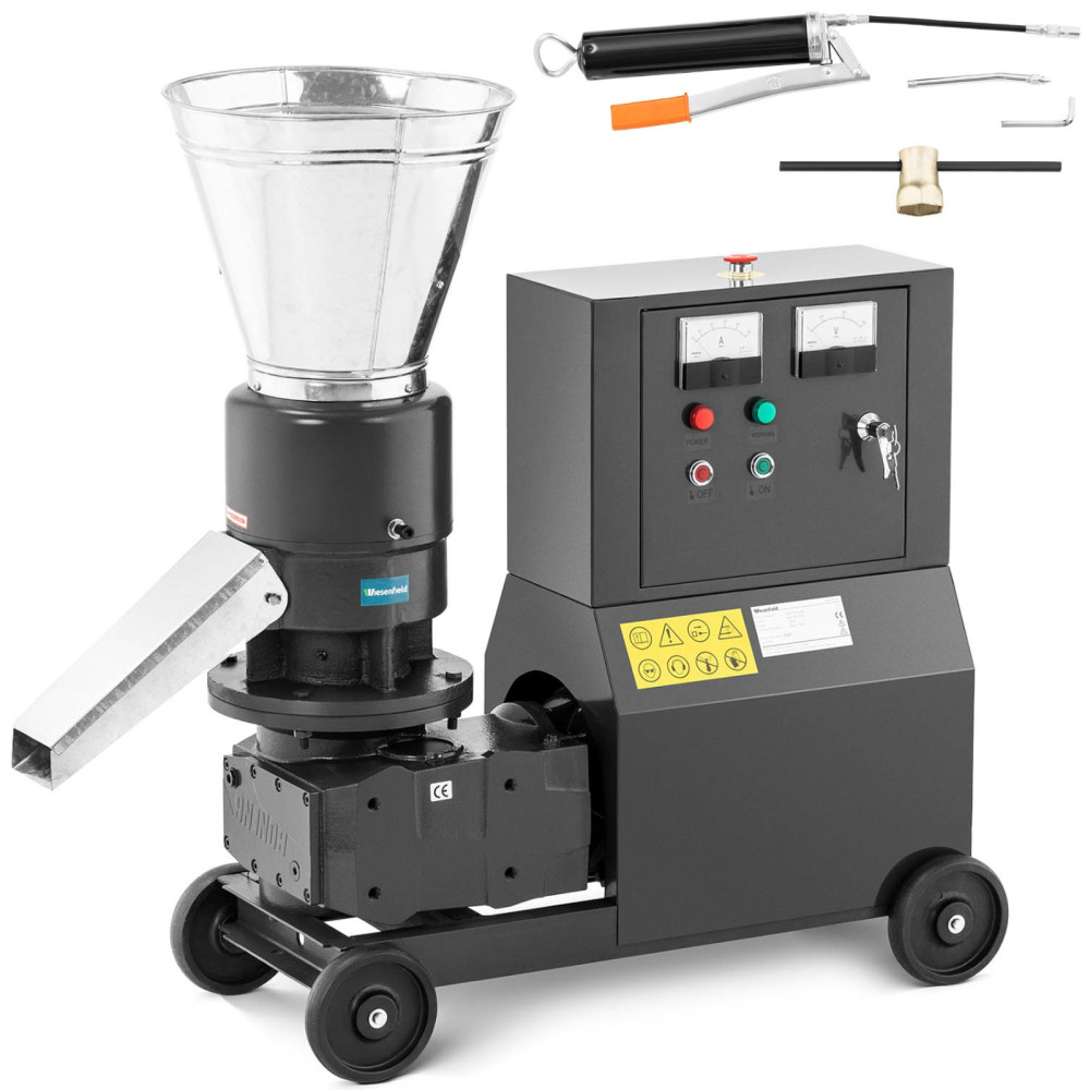 Pelletkarucy granulatore a pellet per la segatrice per la sega a pellet da 7,5 kW 400 V 200 kg / h mercoledì. 229 mm