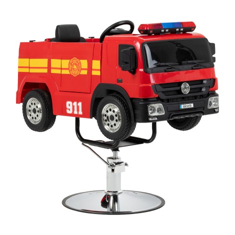 Cadeira de cabeleireiro infantil Gabbiano bombeiros com ajuste de altura — vista lateral