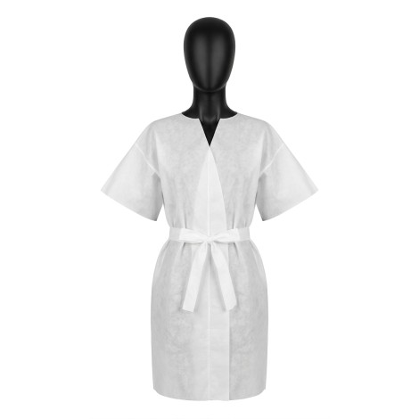 Engangs badekåbe med korte ærmer, 10 stk — forfra