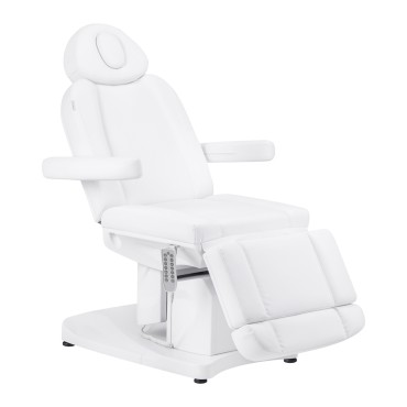Electric cosmetic chair Azzurro 708A 4 motors with heating super white — side view