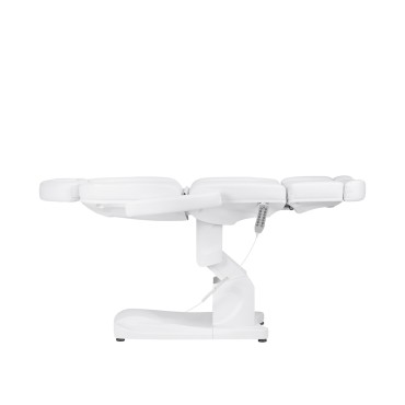 Sillón cosmético eléctrico Azzurro 708A con 4 motores y calefacción color blanco — vista lateral