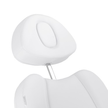 Sillón cosmético eléctrico Azzurro 708A con 4 motores y calefacción color blanco — detalle de la cabeza