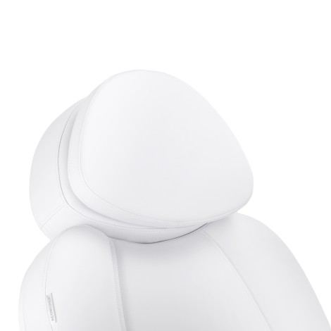 Electric cosmetic chair Azzurro 708A 4 motors with heating super white — close-up of the head