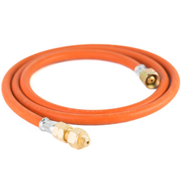 Savienojumu. Samazinājums tūristu gāzveida pudelei G 3/8 "L - 7/16" Hose 1,5m