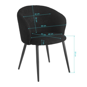 Stolica 4Rico Asola crna — pogled sprijeda