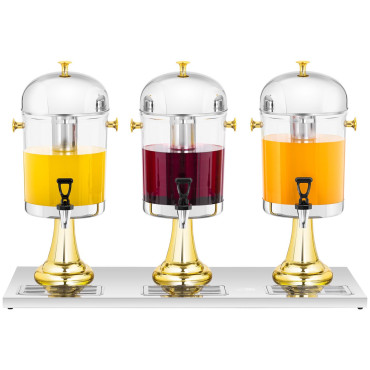 Dispensador de refrigeração de buffet do dispensador para sucos para bebida 3 x 8 L