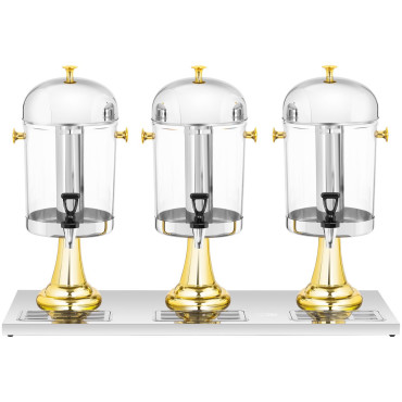 Dispensador de refrigeração de buffet do dispensador para sucos para bebida 3 x 8 L