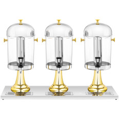Dispensador de refrigeração de buffet do dispensador para sucos para bebida 3 x 8 L
