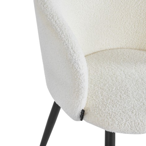 4Rico Asola stoel met witte sherpa-bekleding — detail armleuning