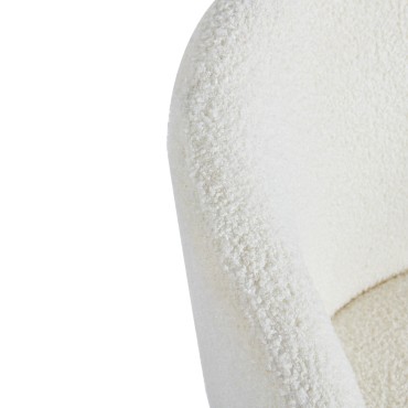 4Rico Asola stoel met witte sherpa-bekleding — detail armleuning
