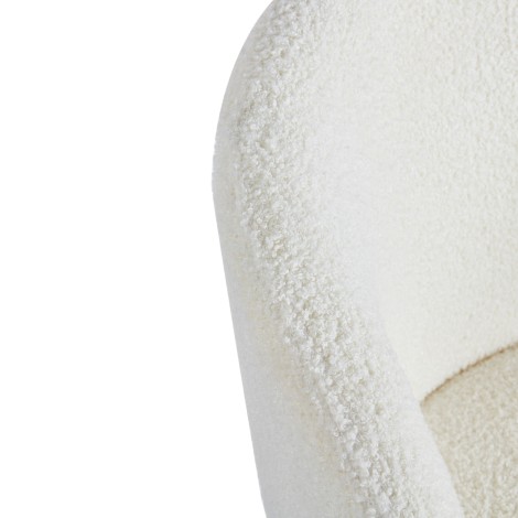4Rico Asola stoel met witte sherpa-bekleding — detail armleuning