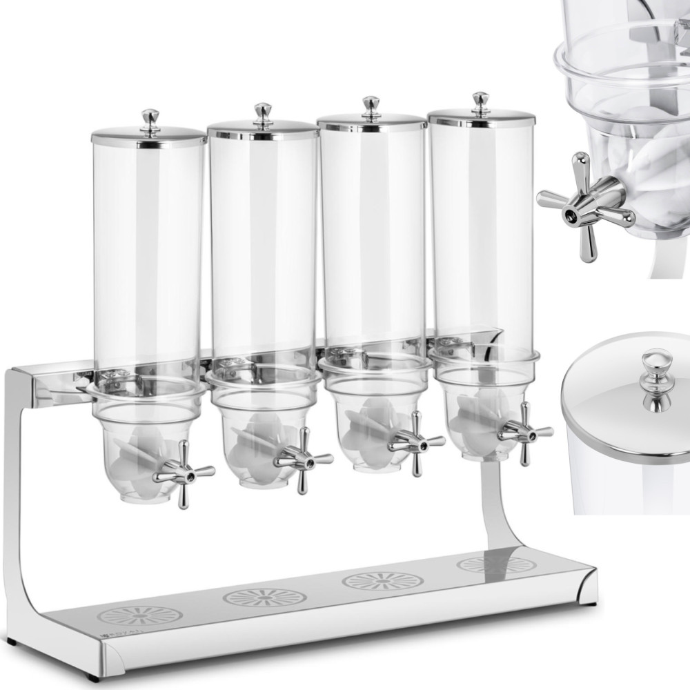 Dispenser-dispenser voor bloemblaadjes Muesli Bakaly Coffee 4 x 3,5 L