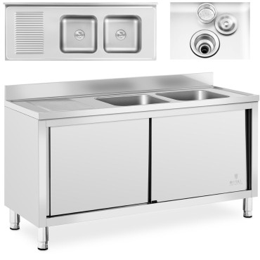 Bottom-Kammer-Cateringpool mit einem Schrank mit einer Schiebetür 160 x 60 x 95 cm