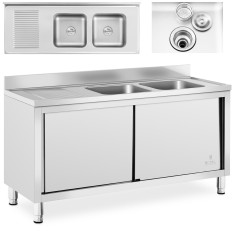 Piscina de catering de fundo com um armário com uma porta de correr 160 x 60 x 95 cm